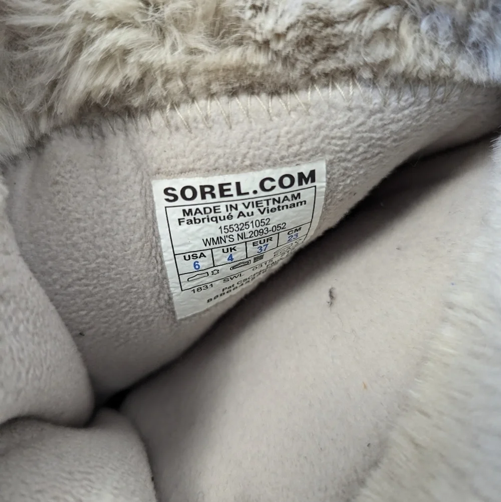 SOREL Tivoli II High Women's Winter Carnival Boots - Grey Faux Fur Trim - Size 6 - Picture 6 of 11